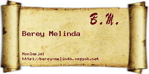 Berey Melinda névjegykártya